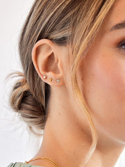 Christina 14K Gold Earrings - Pavé Cross