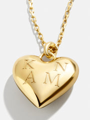 14K Gold Custom Bubble Heart Necklace - 14K Gold