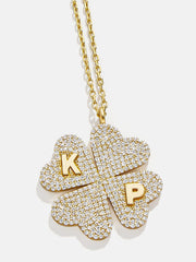 Clover 14K Gold Custom Pendant Necklace - 14K Gold. Pavé Cubic Zirconia Stones