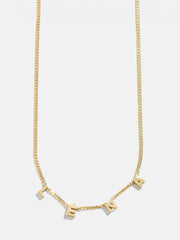 Mini 14K Gold Spaced Letter Custom Name Necklace - 14K Gold
