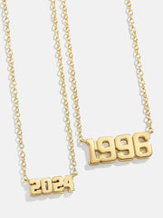 14K Gold Varsity Font Custom Number Necklace - Varsity Font Numbers