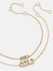 14K Gold Block Font Custom Number Bracelet - Block Font Numbers