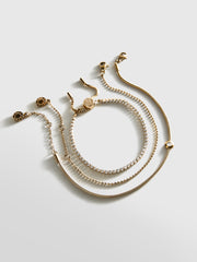 Catherine Waterproof Bracelet Set - Gold/Pavé