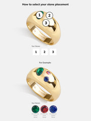14K Gold Custom Birthstone Ring - Gold