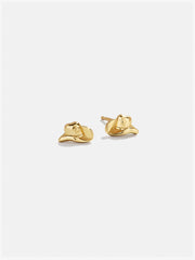 18K Gold Just For Fun Earrings - Cowboy Hat