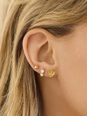 18K Gold Sports Delicate Stud - Baseball