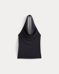 Halter Cowlneck Top In Butterknit | Black