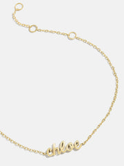 14K Gold Custom Nameplate Bracelet - 14K Gold