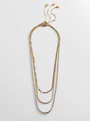 Anita Waterproof Necklace Set - Gold/Pavé