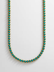 Nina Semi-Precious Necklace - Gold/Turquoise