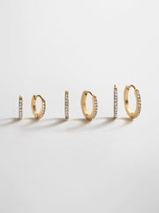 Niata Waterproof Earring Set - Gold/Pavé
