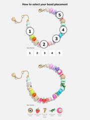 Beaded Custom Charm Bracelet - Multi Beaded Bracelet