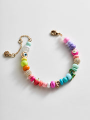 Beaded Custom Charm Bracelet - Multi Beaded Bracelet
