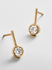 Fallon 14K Gold Bezel Earrings - Gold