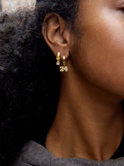 Varsity Number Custom Huggie Earrings - Gold Double Digit
