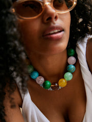 Jane Beaded Necklace - Natural Multi Bead