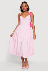 Twist Front Keyhole Back Midi Dress