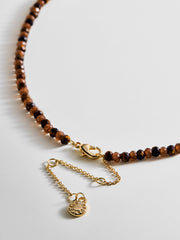 Mini Semi-Precious Custom Necklace - Tiger's Eye