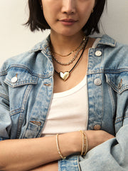 Millie Bubble Heart Cord Necklace - Gold