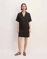 The Shirtdress In Linen | Black