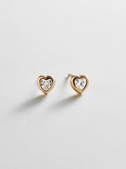 Paloma 14K Gold Heart Earrings - Heart Stone