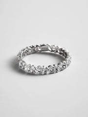 Alexandra Sterling Silver Crystal Ring - Silver/Pavé