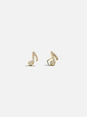 14K Gold Just For Fun Earrings - Music Note