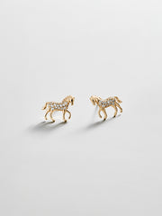 14K Gold Just For Fun Earrings - Horse