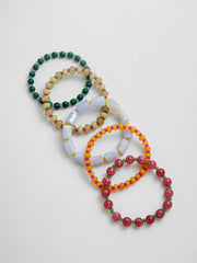 Darcy Semi-Precious Beaded Bracelet Set - Vibrant Multi