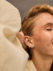 Toi Et Moi 14K Gold Stud Earrings - Gold/Pavé
