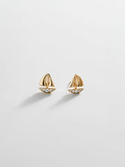 14K Gold Just For Fun Earrings - Sailboat