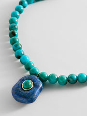 Janelle Semi-Precious Necklace - Turquoise Bead