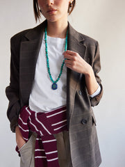 Janelle Semi-Precious Necklace - Turquoise Bead