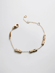 14K Gold Custom Block Multi Name Bracelet - 1 Name