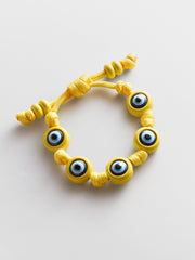 Knotty Good Eye Cord Bracelet - Yellow