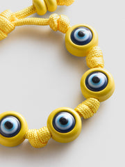 Knotty Good Eye Cord Bracelet - Yellow
