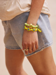 Knotty Good Eye Cord Bracelet - Yellow