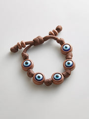 Knotty Good Eye Cord Bracelet - Chocolate Brown
