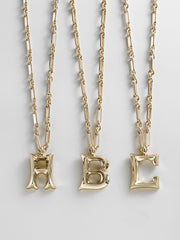 Oversized Gothic Custom Initial Necklace - Oversized Gothic Initial
