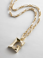 Oversized Gothic Custom Initial Necklace - Oversized Gothic Initial
