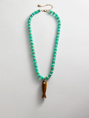 Sun Drift Semi-Precious Pendant Necklace - Fish