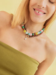 Mini Jane Beaded Necklace - Natural Multi Bead
