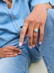 Wavy Custom Birthstone Ring - Gold