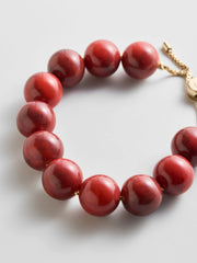 Jane Beaded Bracelet - Cherry Red Bead