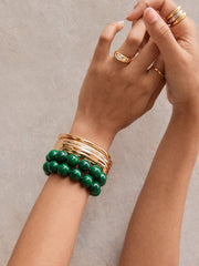 Jane Beaded Bracelet - Dark Green Bead