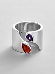 Open Band Custom Birthstone Ring - Silver