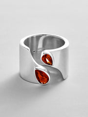 Open Band Custom Birthstone Ring - Silver