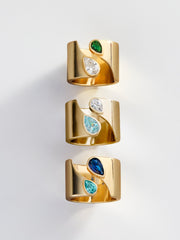 Open Band Custom Birthstone Ring - Gold