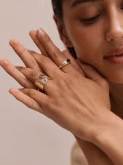 Open Band Custom Birthstone Ring - Gold
