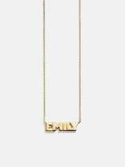 14K Gold Custom Nameplate Necklace - Bold